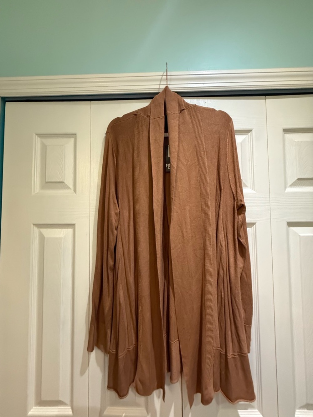 Lightweight Open-Front Cardigan in Camel